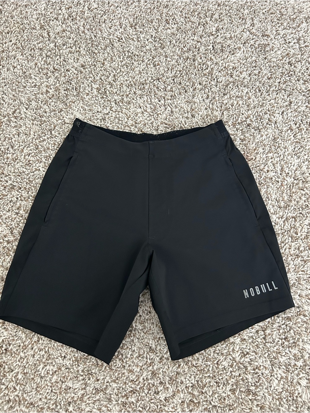 NOBULL Men’s Black Athletic Activewear Shorts Small Gym Training Zip Pockets